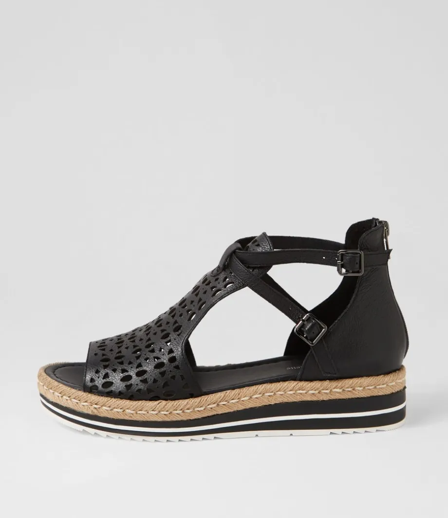 Accra Black Leather Espadrilles<DJANGO & JULIETTE Sale