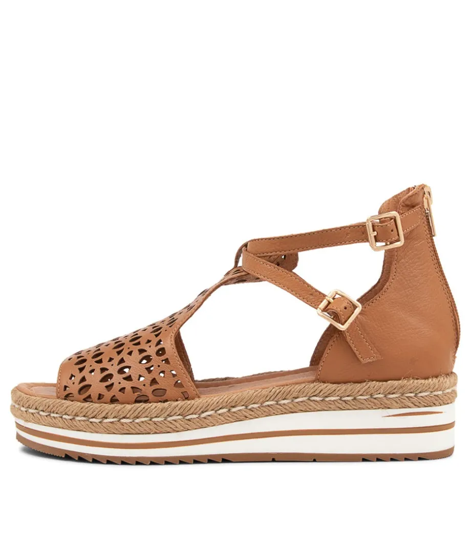 Accra Dark Tan Leather Espadrilles<DJANGO & JULIETTE Outlet