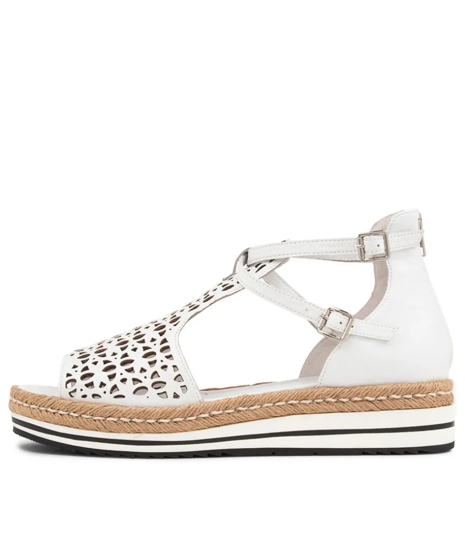 Accra Lrg White Leather Espadrilles<DJANGO & JULIETTE Cheap