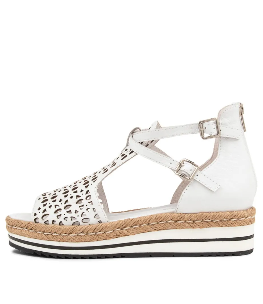 Accra White Leather Espadrilles<DJANGO & JULIETTE Discount