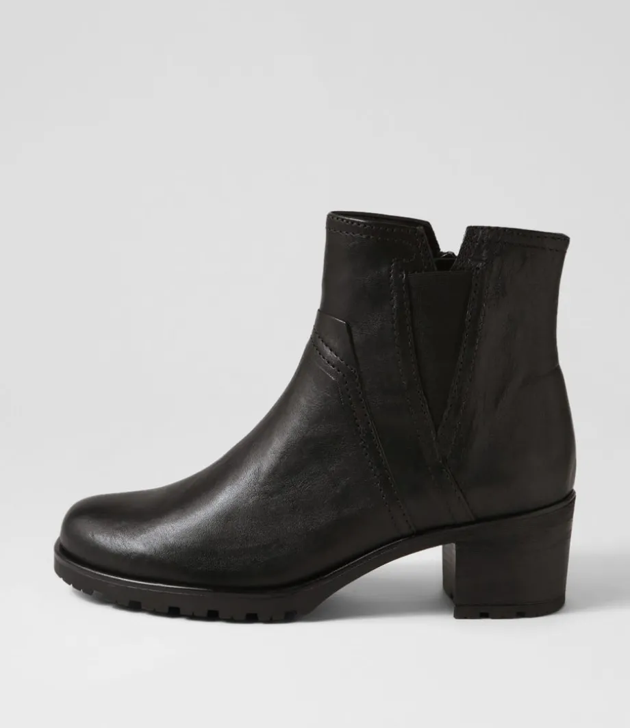 Ada Schwarz Leather Chelsea Boots<GABOR Sale