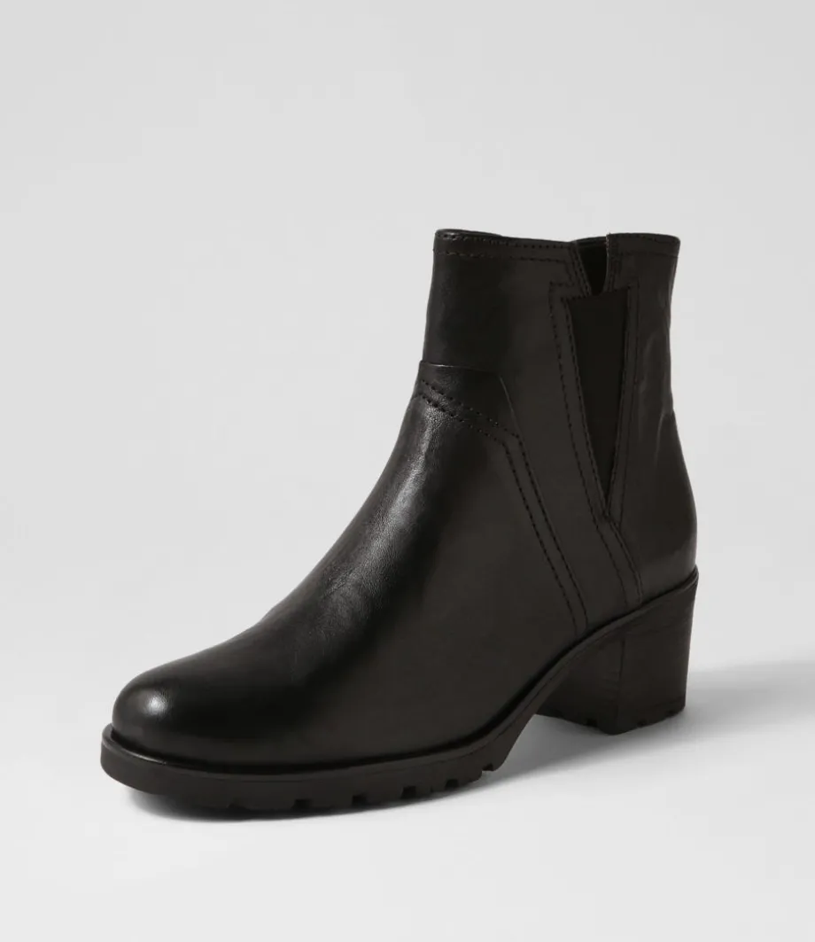 Ada Schwarz Leather Chelsea Boots<GABOR Sale