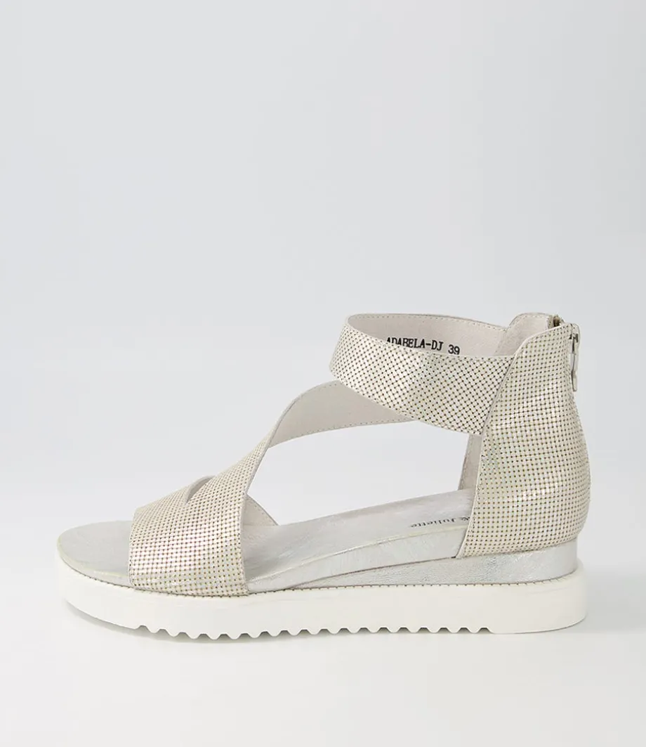 Adabela Silver White Cut Leather Sandals<DJANGO & JULIETTE Cheap