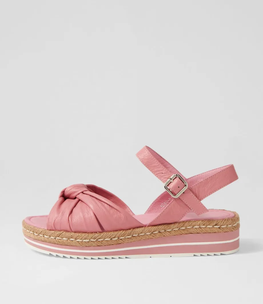 Adah Lrg Pretty Pink Leather Espadrilles<DJANGO & JULIETTE Discount