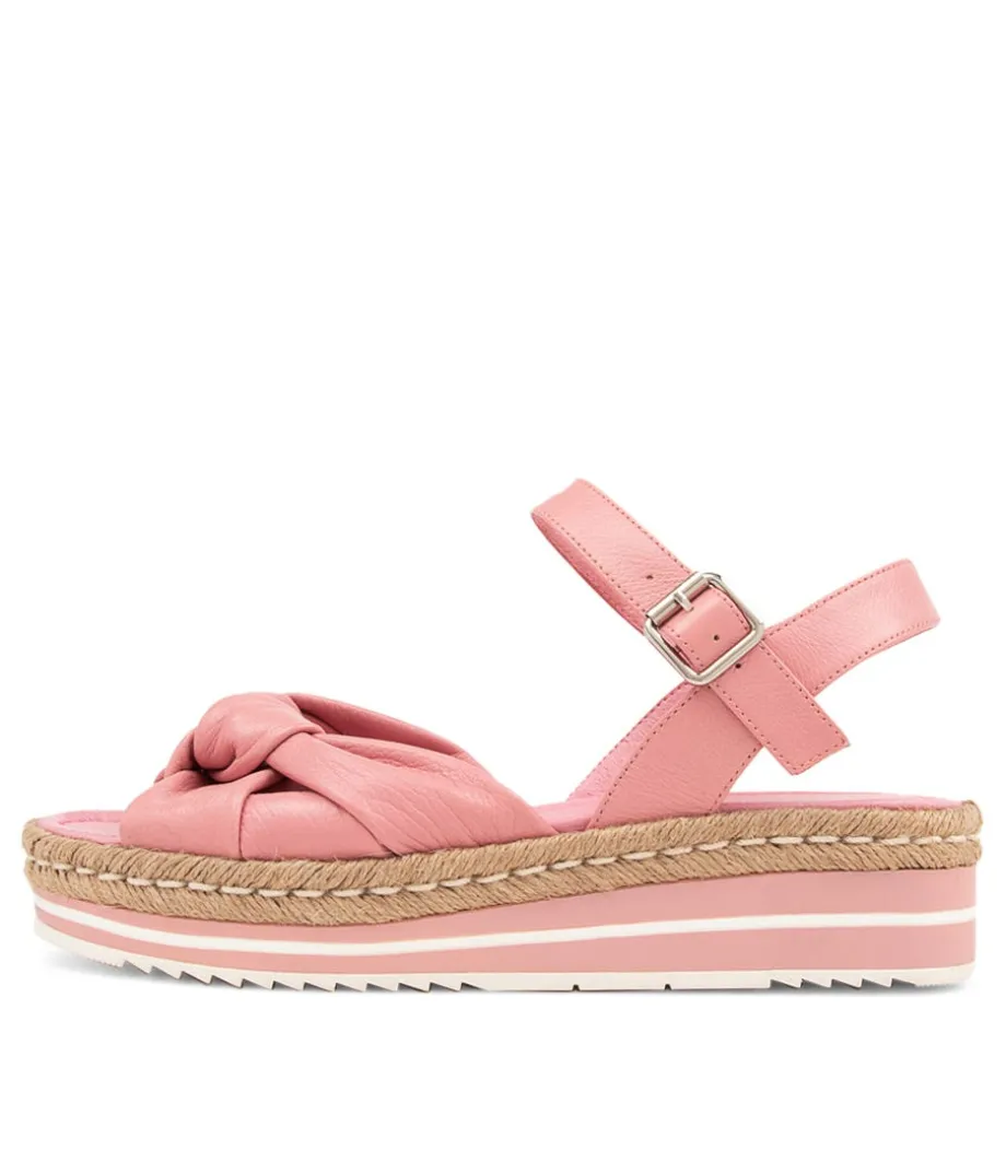 Adah Pretty Pink Leather Espadrilles<DJANGO & JULIETTE Cheap