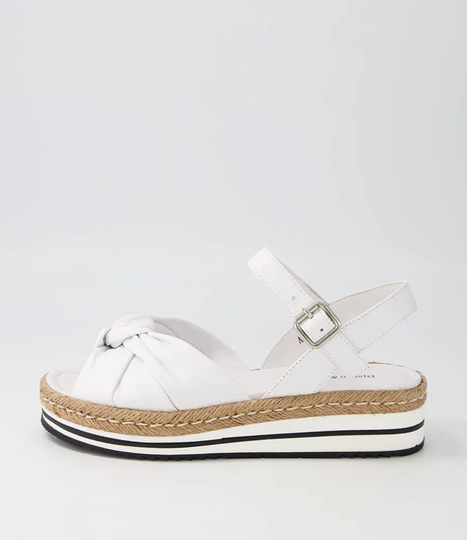 Adah White Leather Espadrilles<DJANGO & JULIETTE Discount