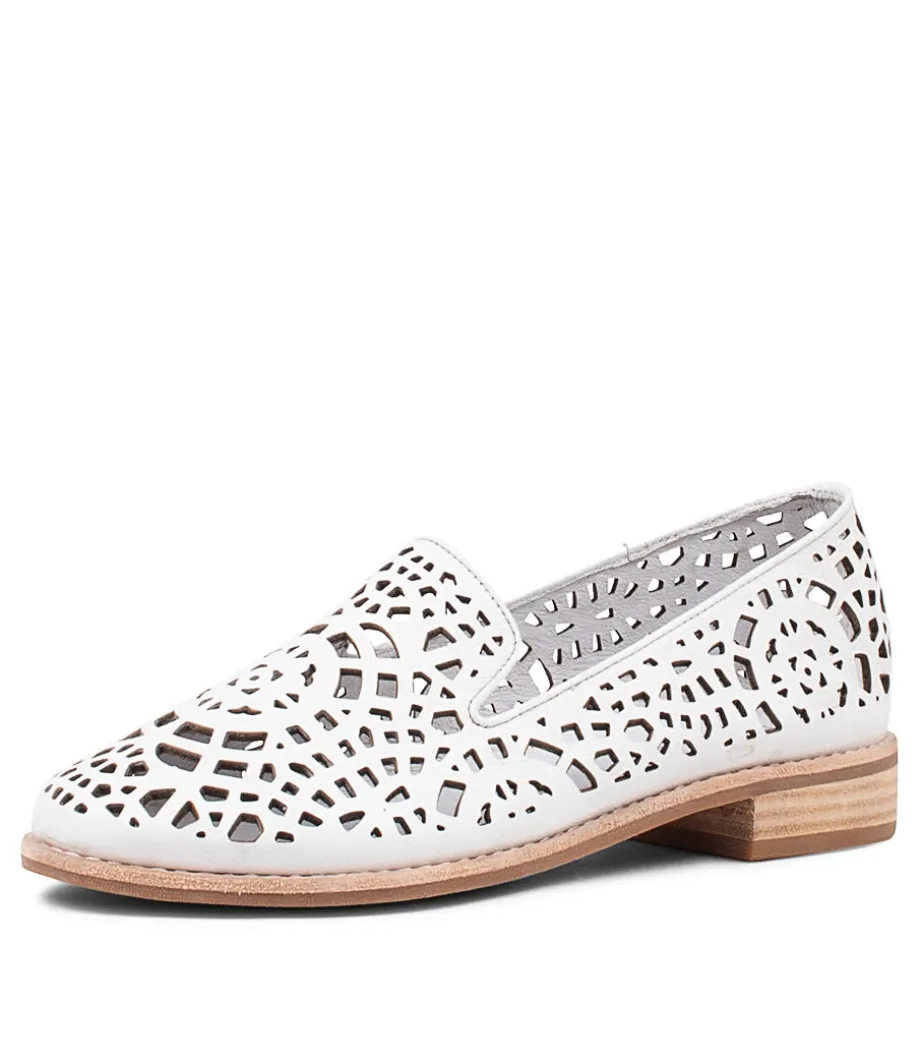Adaring White Leather Loafers<DJANGO & JULIETTE Shop