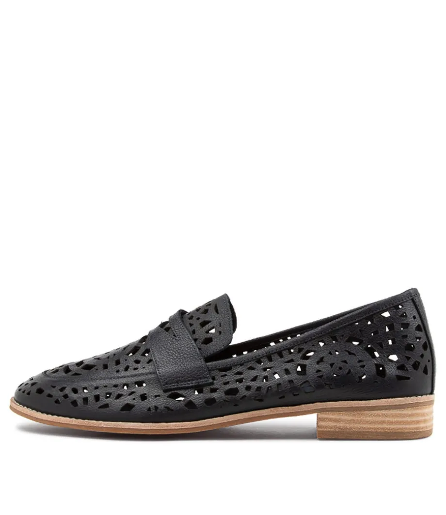 Addah Lrg Navy Leather Loafers<DJANGO & JULIETTE Discount