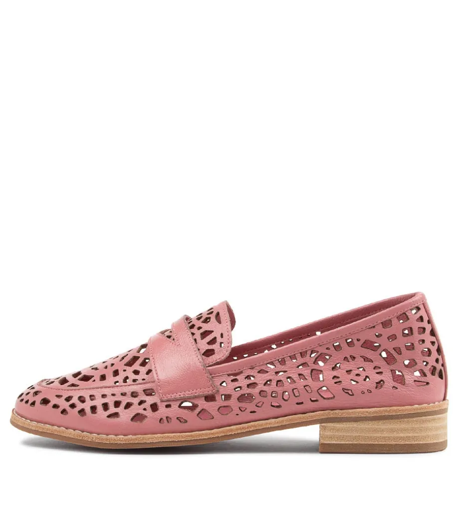 Addah Pretty Pink Leather Loafers<DJANGO & JULIETTE Cheap