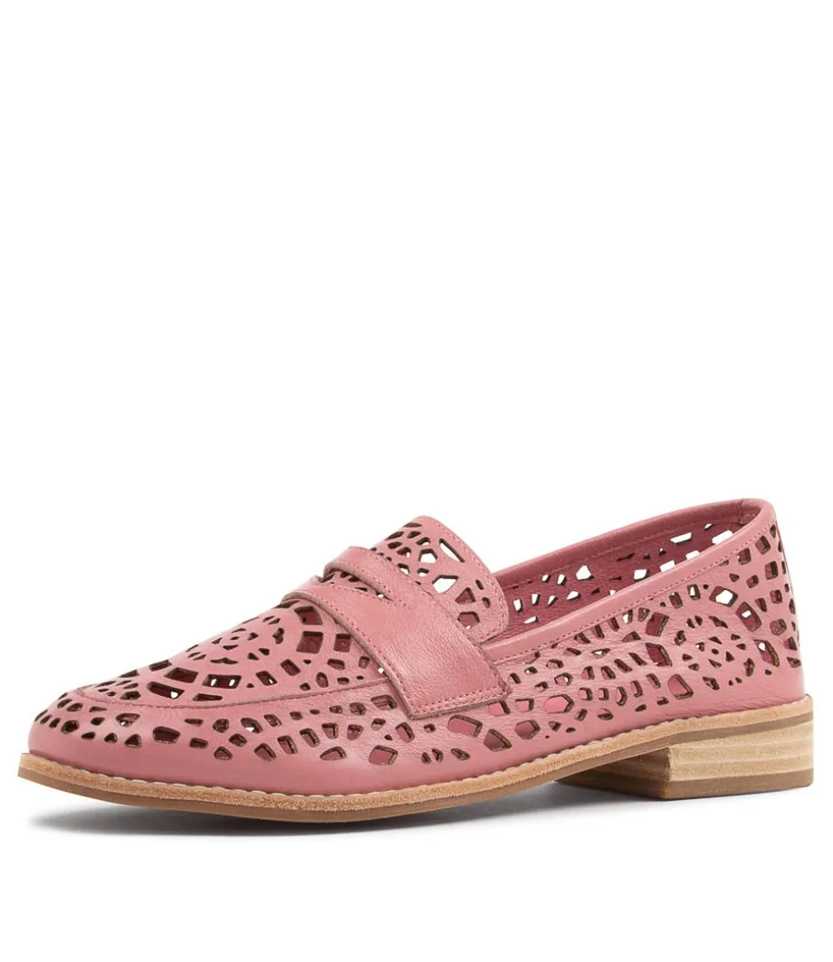 Addah Pretty Pink Leather Loafers<DJANGO & JULIETTE Cheap
