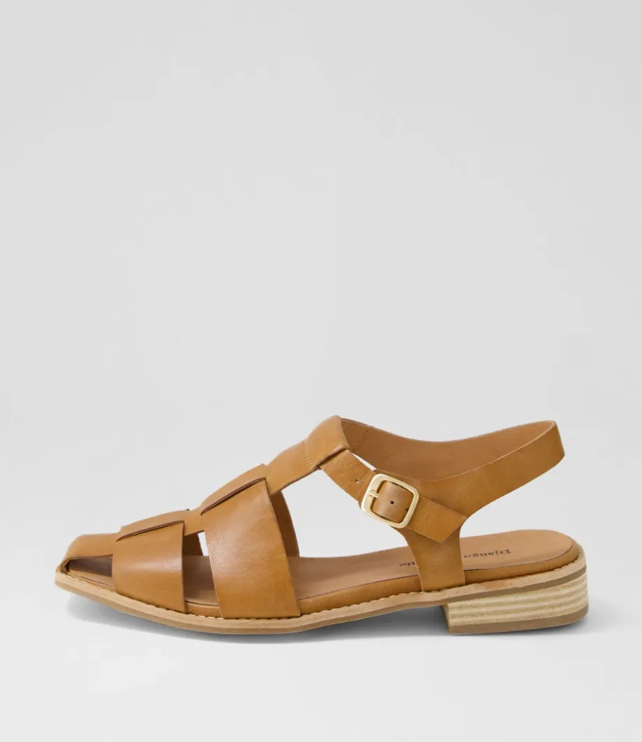 Agotary Tan Leather Flat Shoes<DJANGO & JULIETTE Cheap