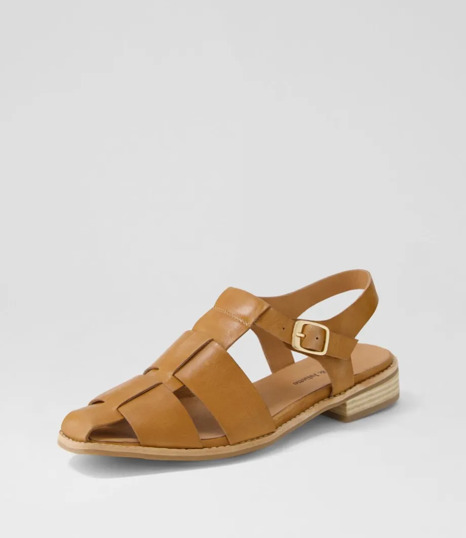 Agotary Tan Leather Flat Shoes<DJANGO & JULIETTE Cheap