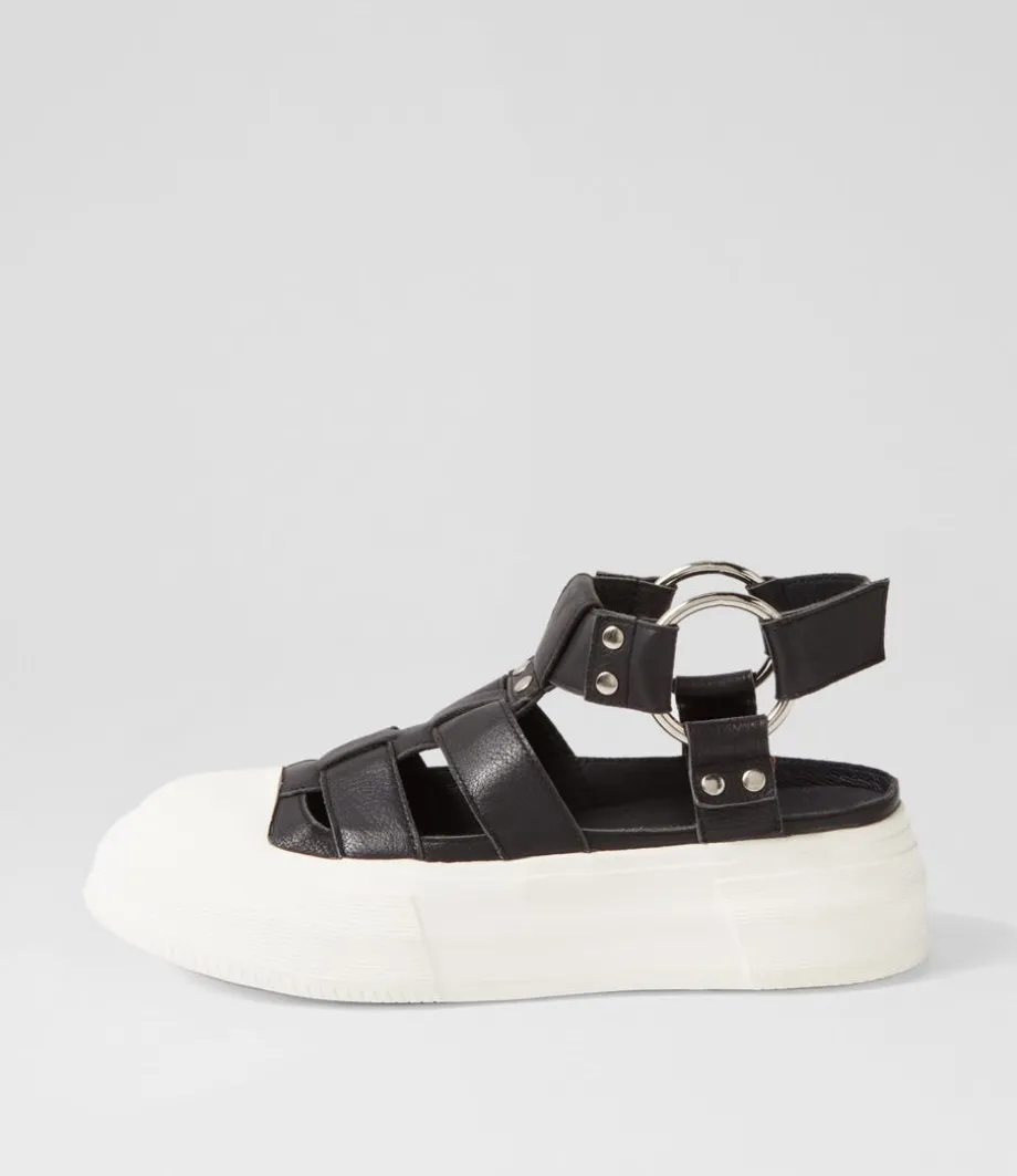 Akash Black White Leather Sneakers<DJANGO & JULIETTE Shop