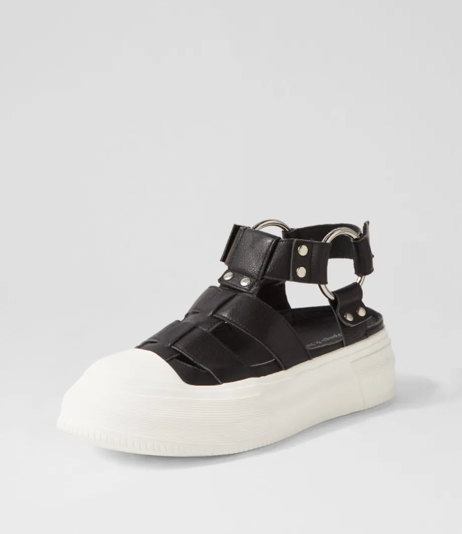 Akash Black White Leather Sneakers<DJANGO & JULIETTE Shop