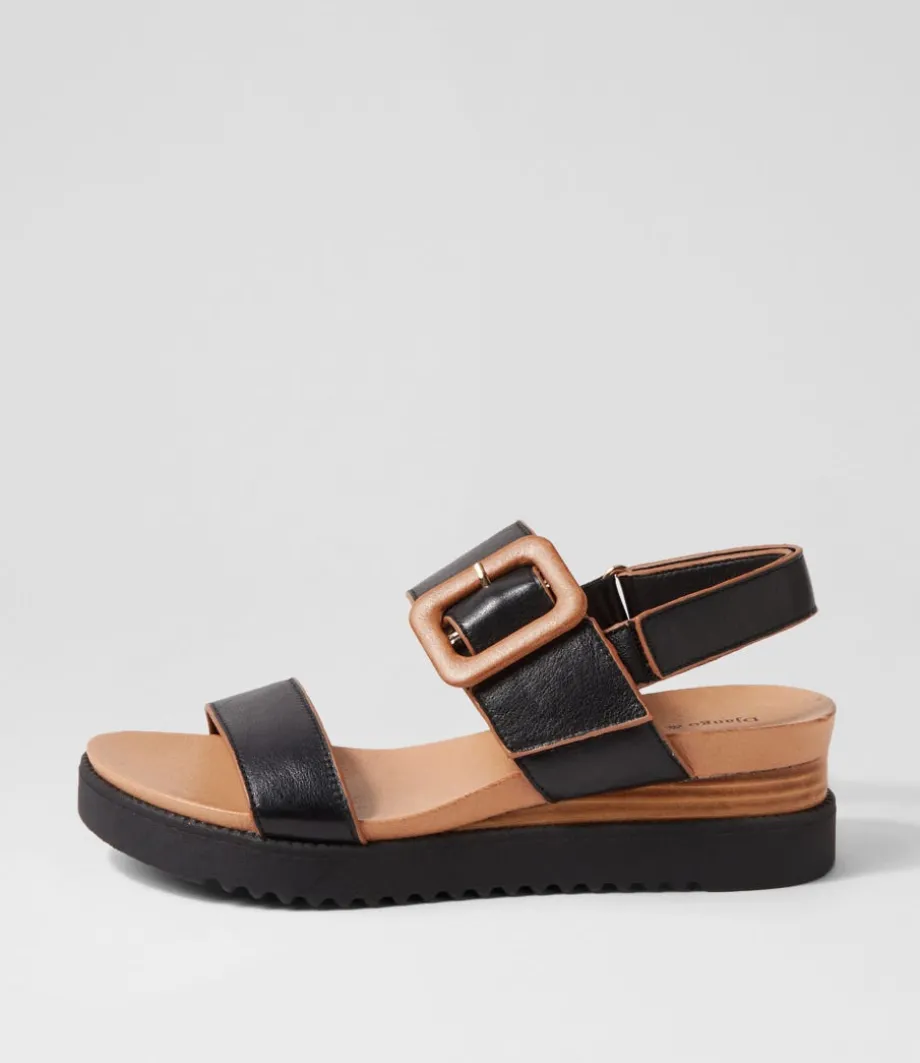 Albany Black Tan Leather Sandals<DJANGO & JULIETTE Store
