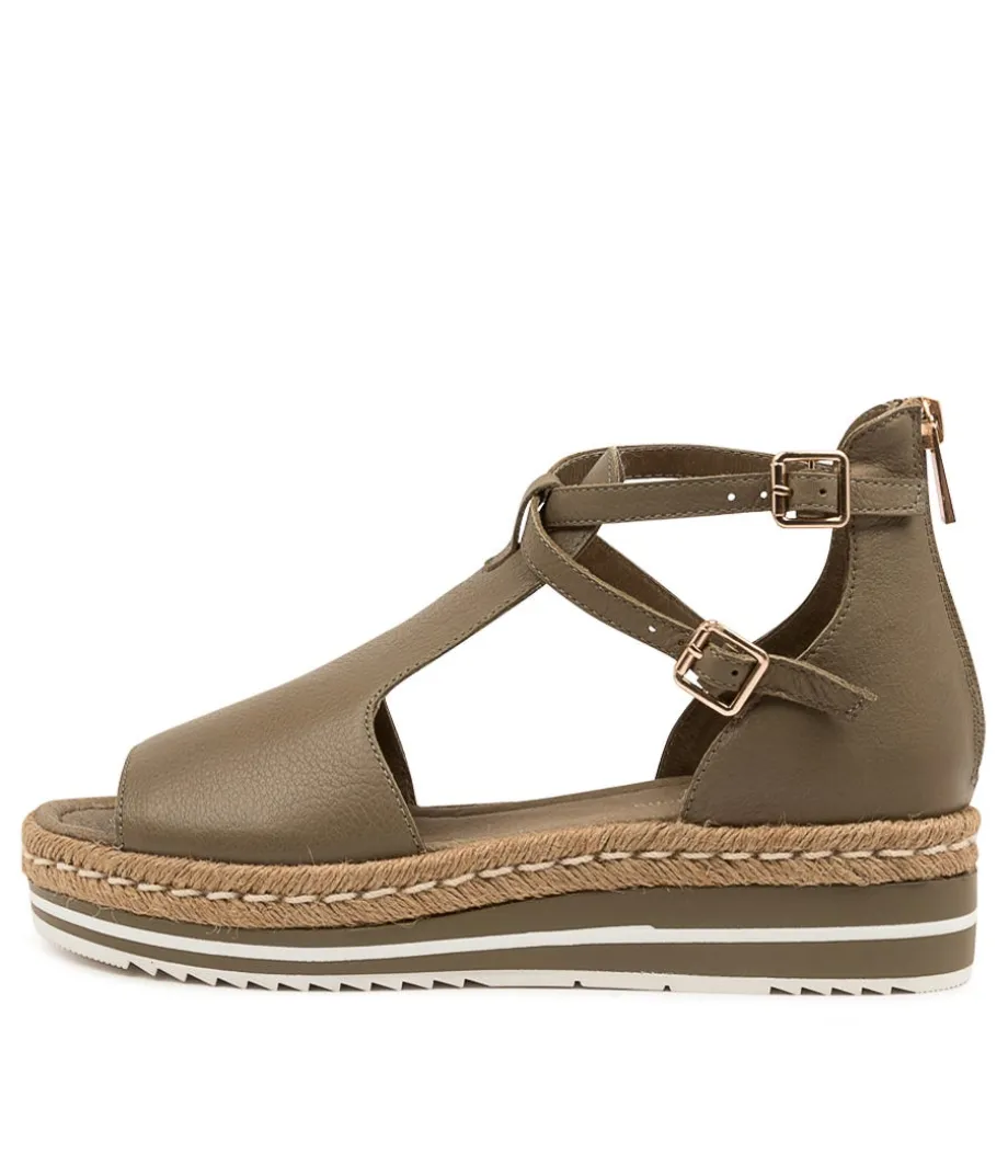 Alexys Dk Khaki Leather<DJANGO & JULIETTE Fashion