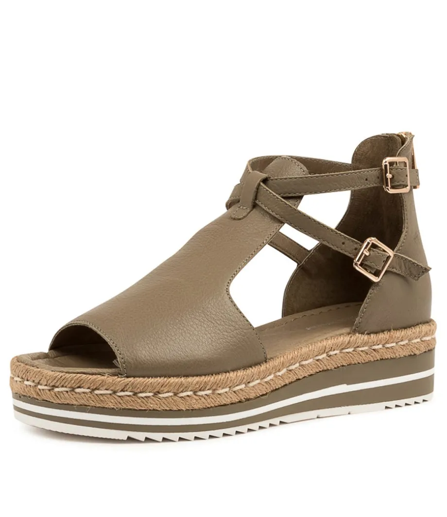 Alexys Dk Khaki Leather<DJANGO & JULIETTE Fashion