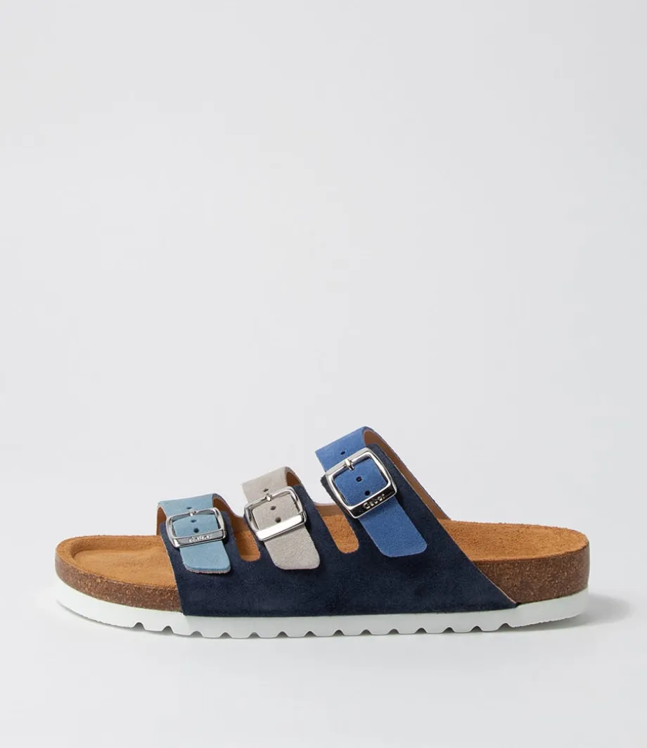 Alfy Blau Kombi Suede Sandals<GABOR Best Sale