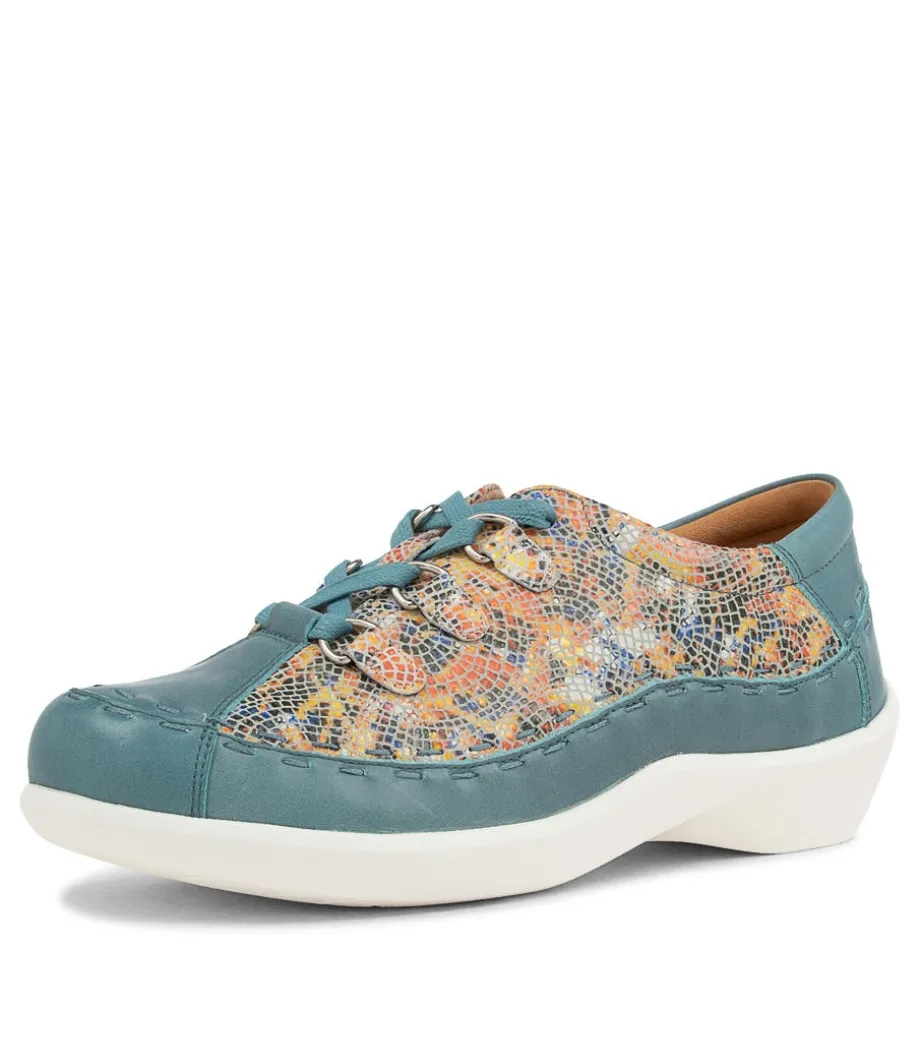 Allsorts Xw Blue White Multi Flat Shoes<ZIERA Clearance