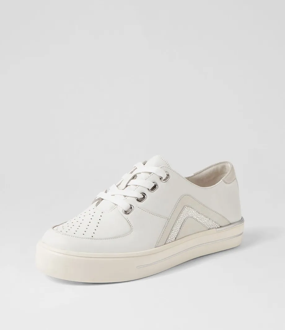 Alona W White Silver Shimmer Multi Sneakers<ZIERA Discount