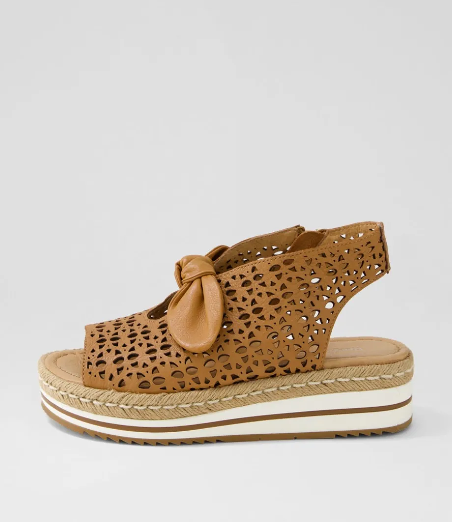 Altona Dark Tan Leather Espadrilles<DJANGO & JULIETTE Fashion