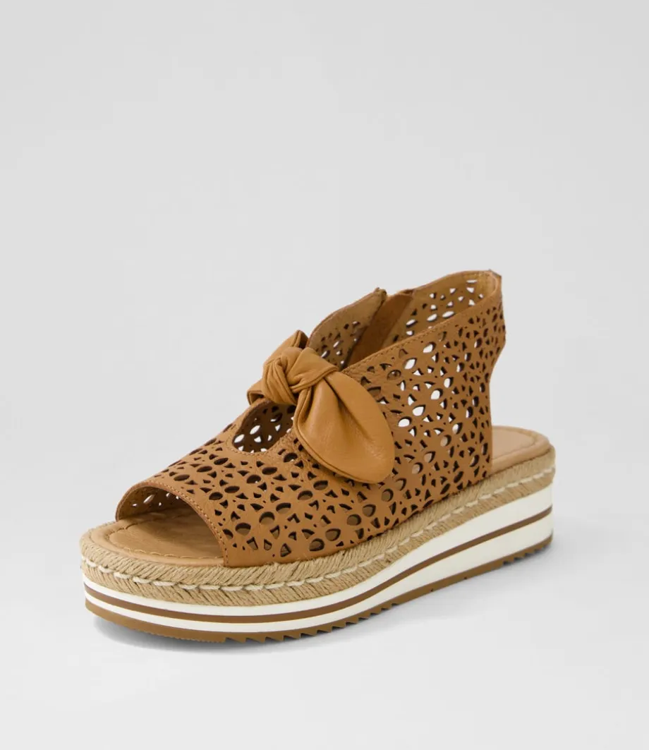 Altona Dark Tan Leather Espadrilles<DJANGO & JULIETTE Fashion
