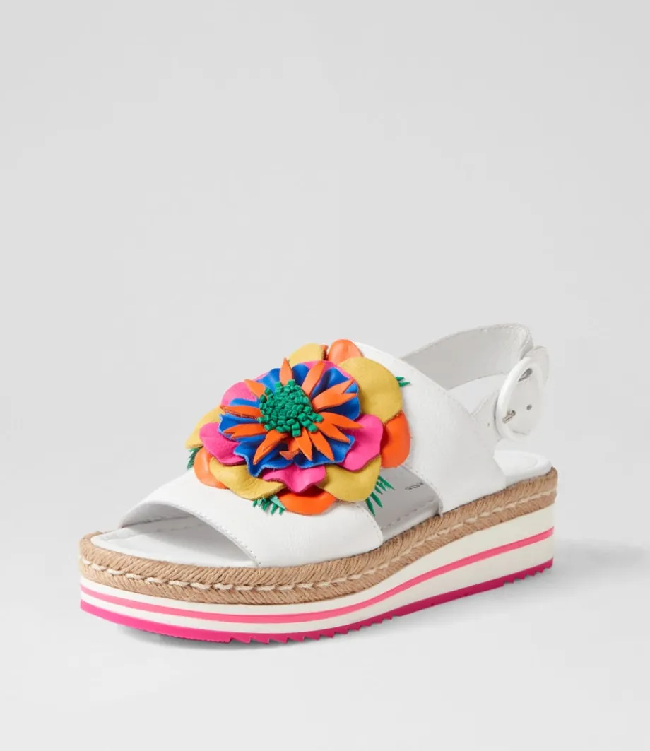 Amare White Bright Multi Leather Espadrilles<DJANGO & JULIETTE Flash Sale