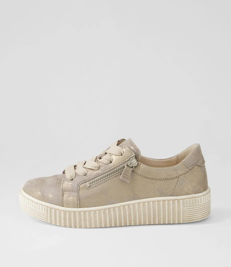 Amelia Muschel Beige Suede Sneakers<GABOR Shop