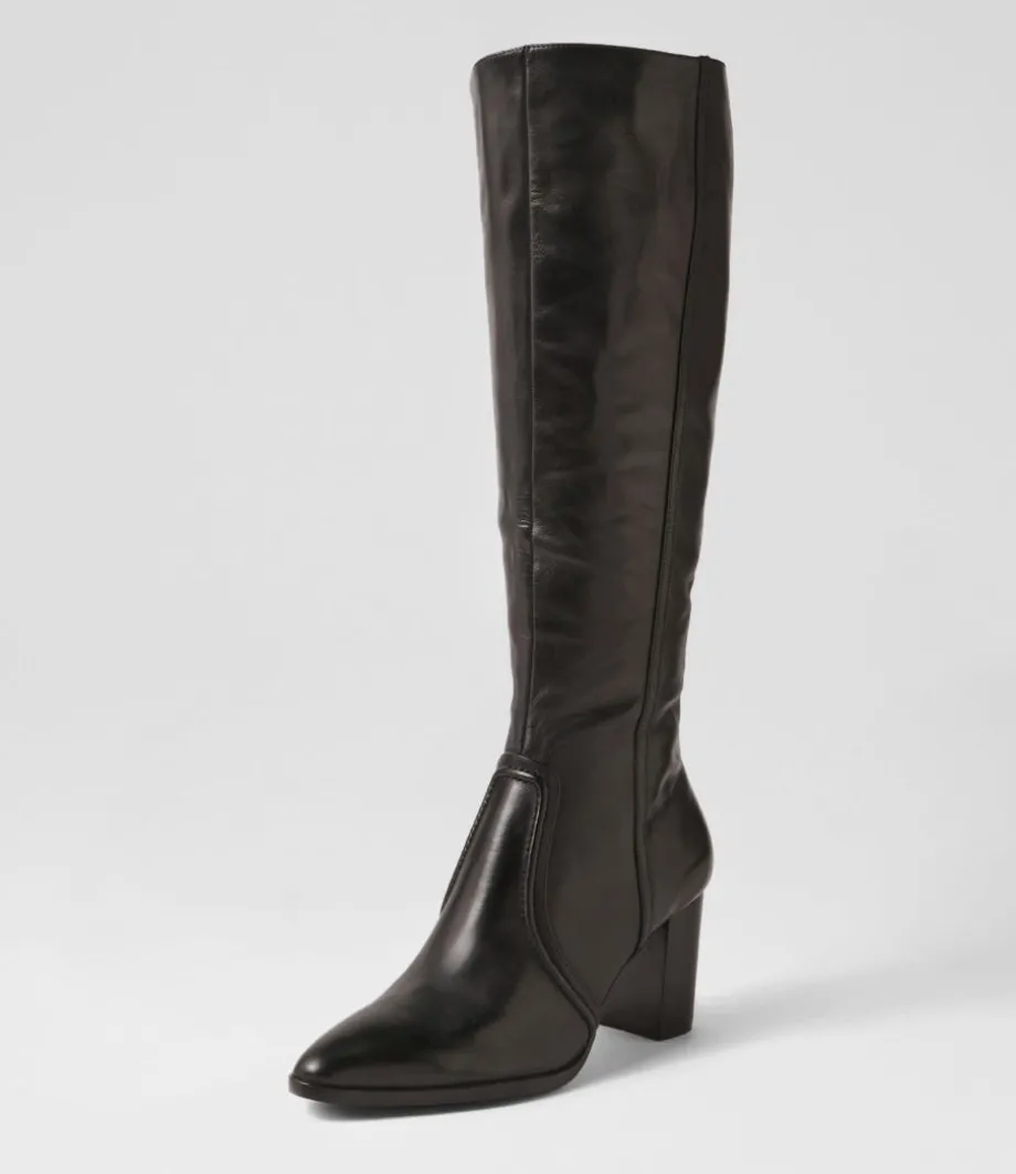 Ammies Black Leather Knee High Boots<DJANGO & JULIETTE Shop
