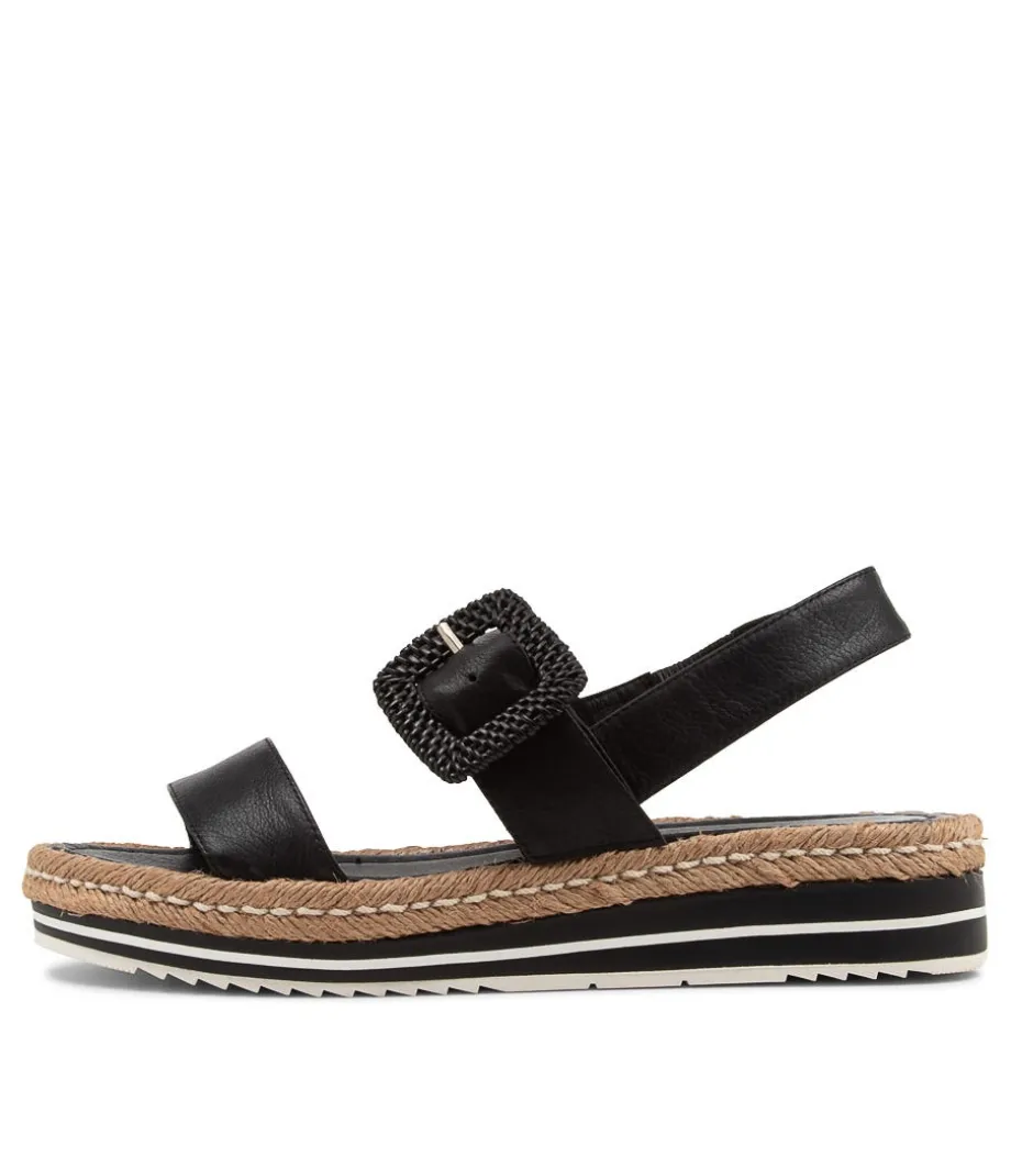 Antons Black Leather Espadrilles<DJANGO & JULIETTE Cheap