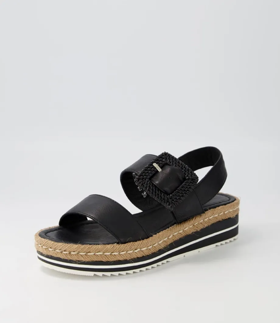 Antons Black Leather Espadrilles<DJANGO & JULIETTE Flash Sale