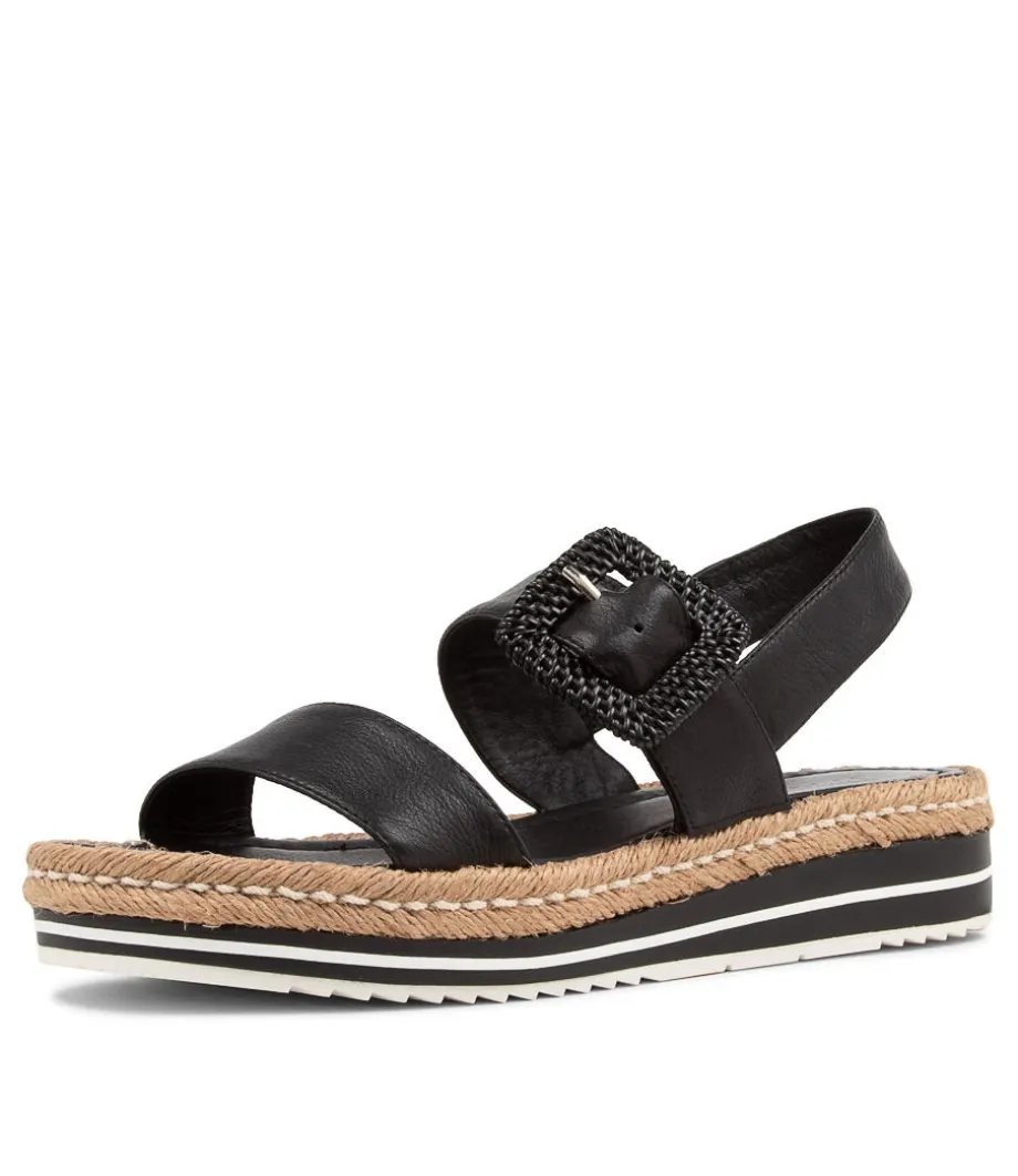 Antons Black Leather Espadrilles<DJANGO & JULIETTE Cheap