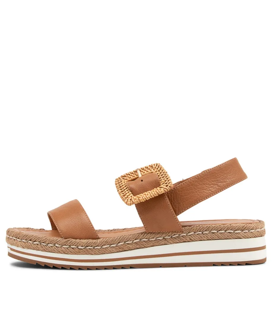 Antons Dark Tan Leather Espadrilles<DJANGO & JULIETTE Clearance