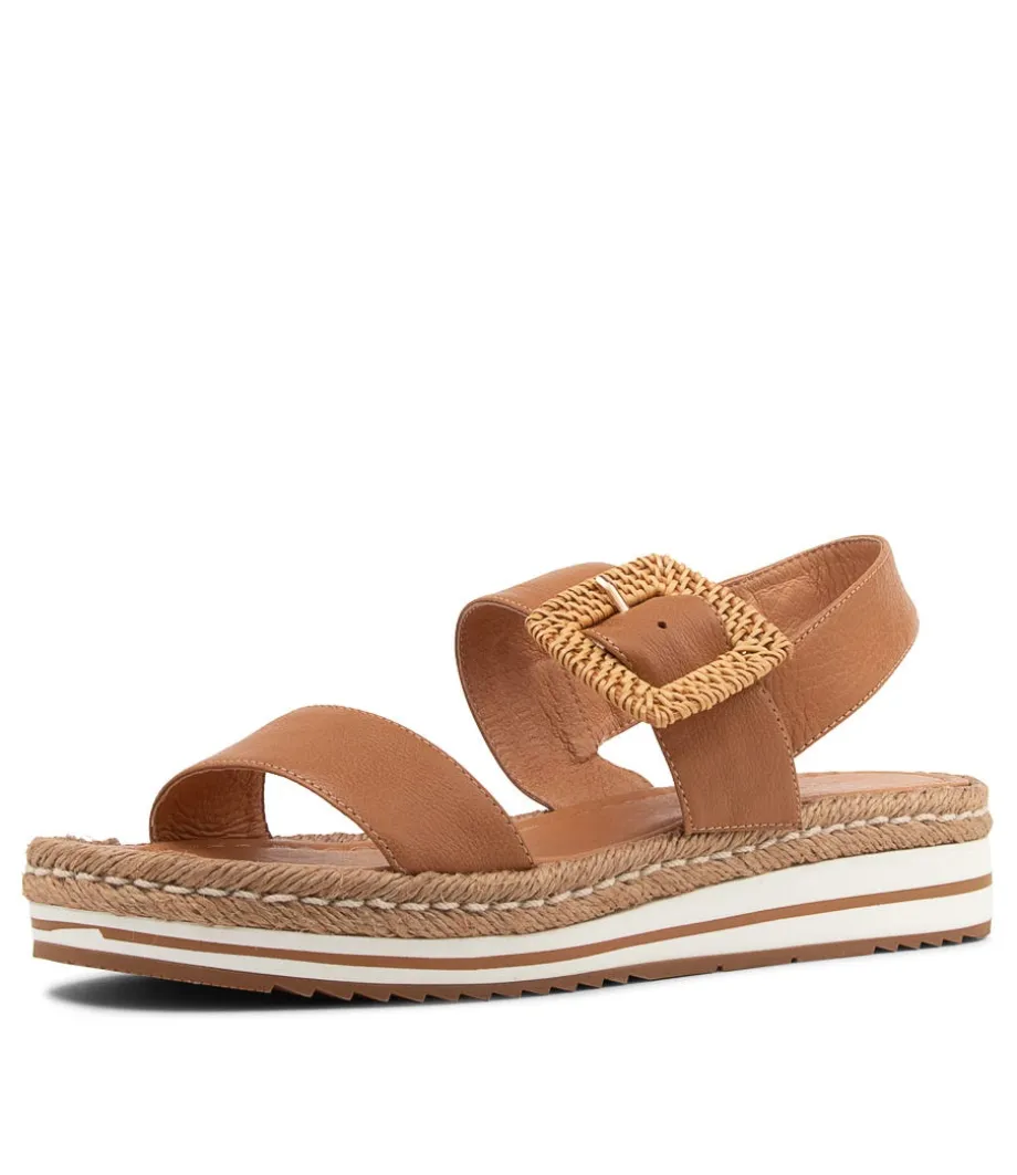 Antons Dark Tan Leather Espadrilles<DJANGO & JULIETTE Clearance