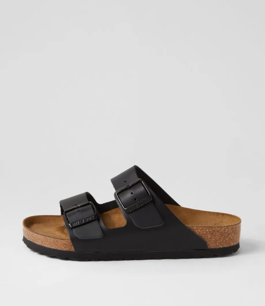 Arizona Black Leather Slides<BIRKENSTOCK Cheap