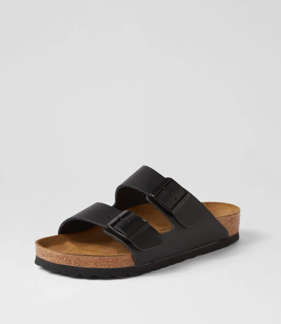 Arizona Black Leather Slides<BIRKENSTOCK Cheap