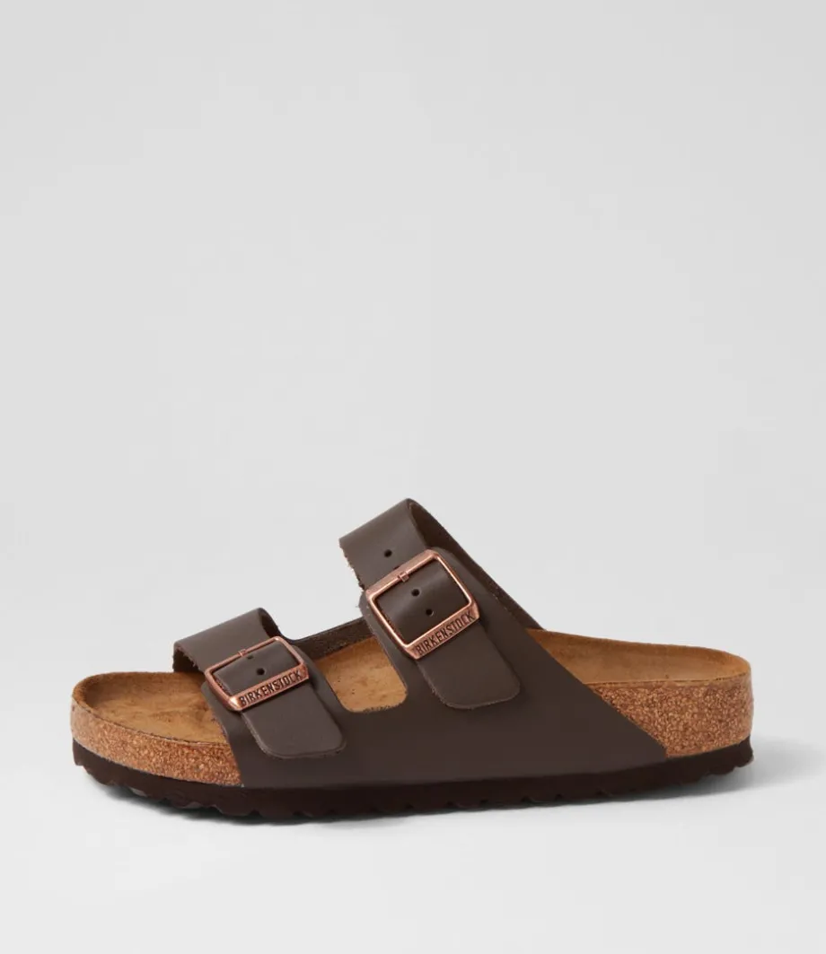 Arizona Brown Leather Slides<BIRKENSTOCK Hot