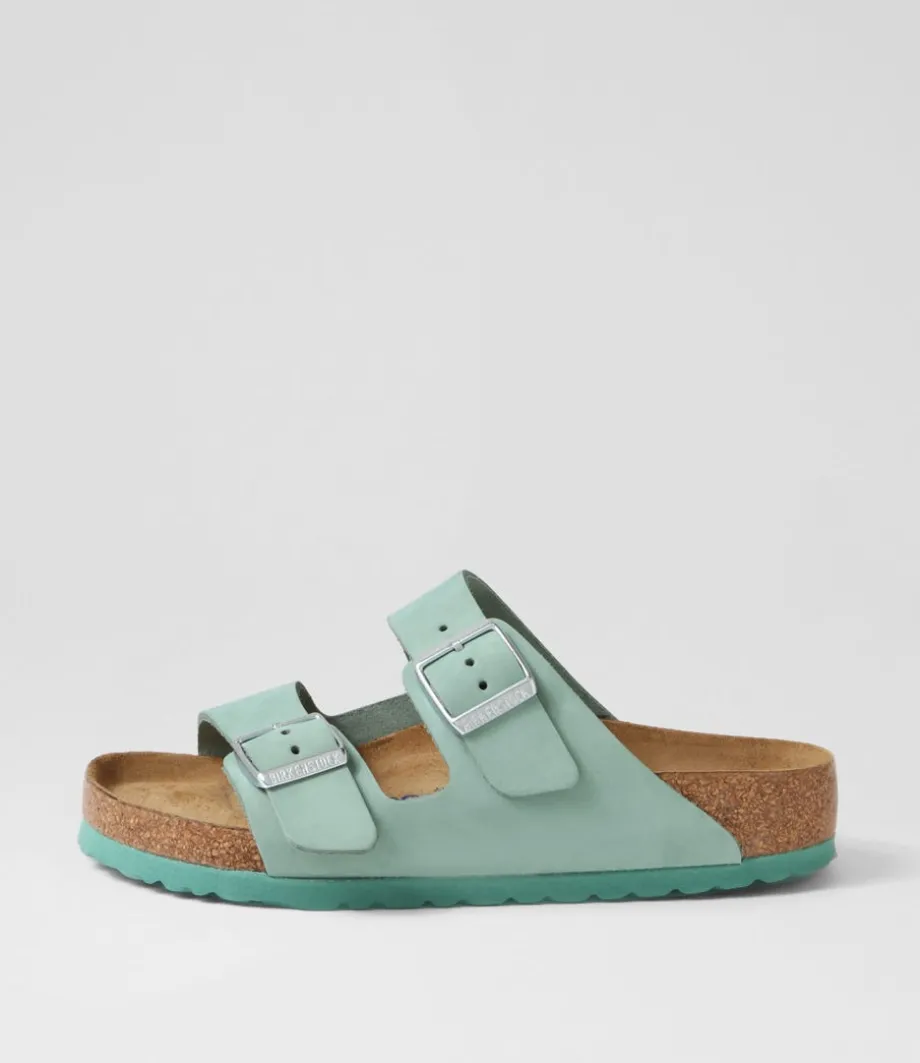 Arizona Sfb Nubuck Beryl Nubuck Slides<BIRKENSTOCK Clearance