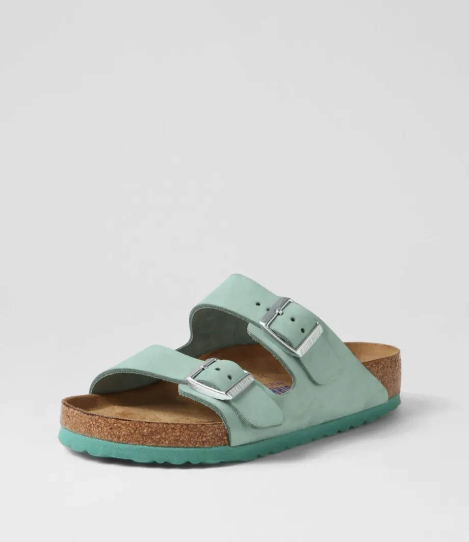 Arizona Sfb Nubuck Beryl Nubuck Slides<BIRKENSTOCK Clearance