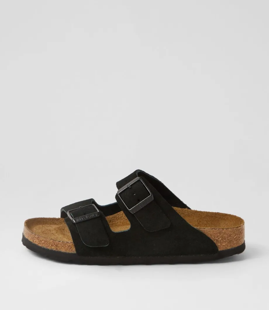 Arizona Sfb Su Narrow W Black Suede Slides<BIRKENSTOCK Best