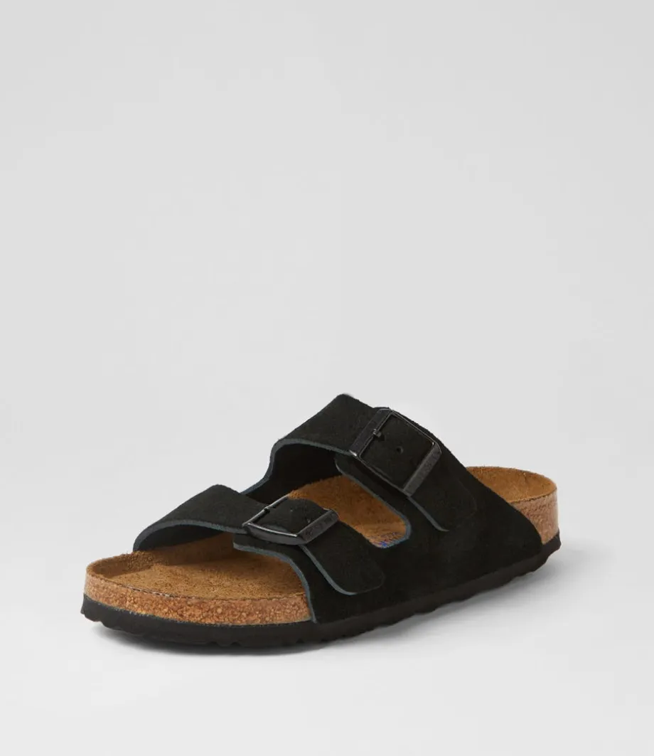 Arizona Sfb Su Narrow W Black Suede Slides<BIRKENSTOCK Best