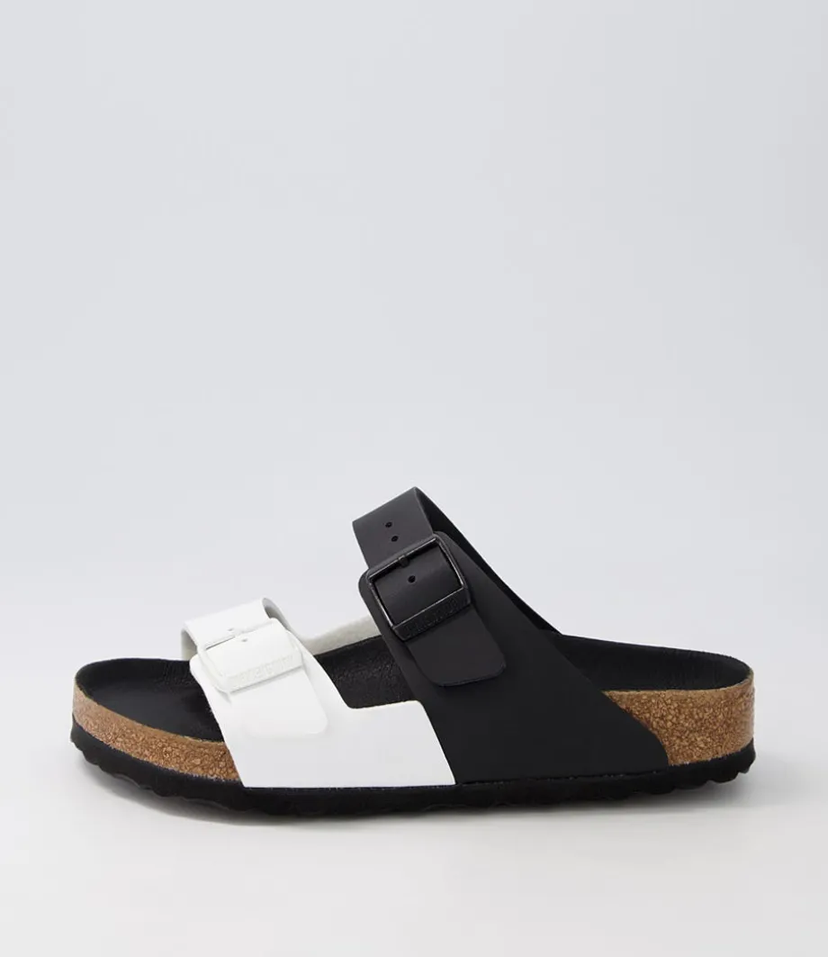 Arizona Split Black White Birkoflor Slides<BIRKENSTOCK Best