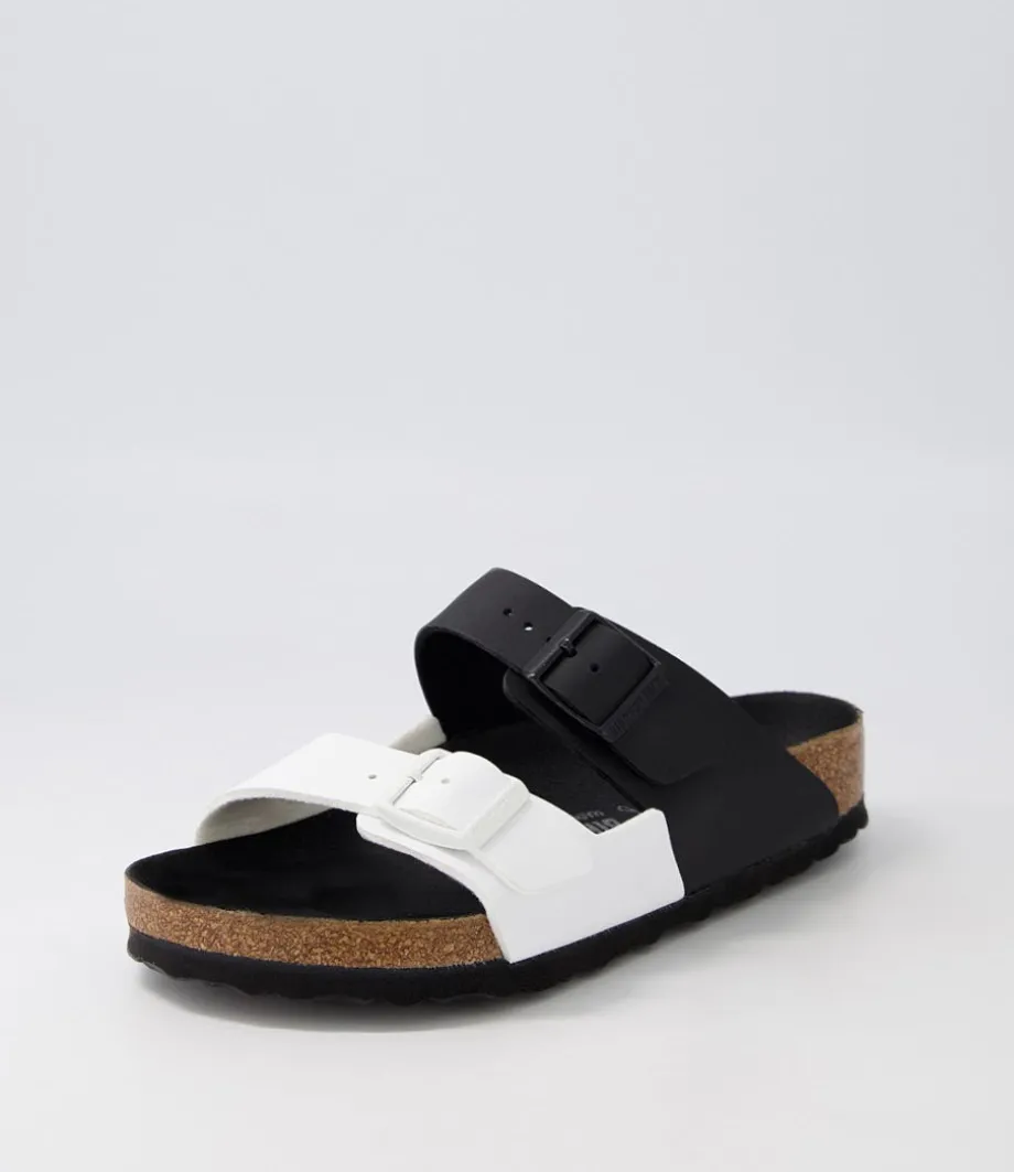 Arizona Split Black White Birkoflor Slides<BIRKENSTOCK Best