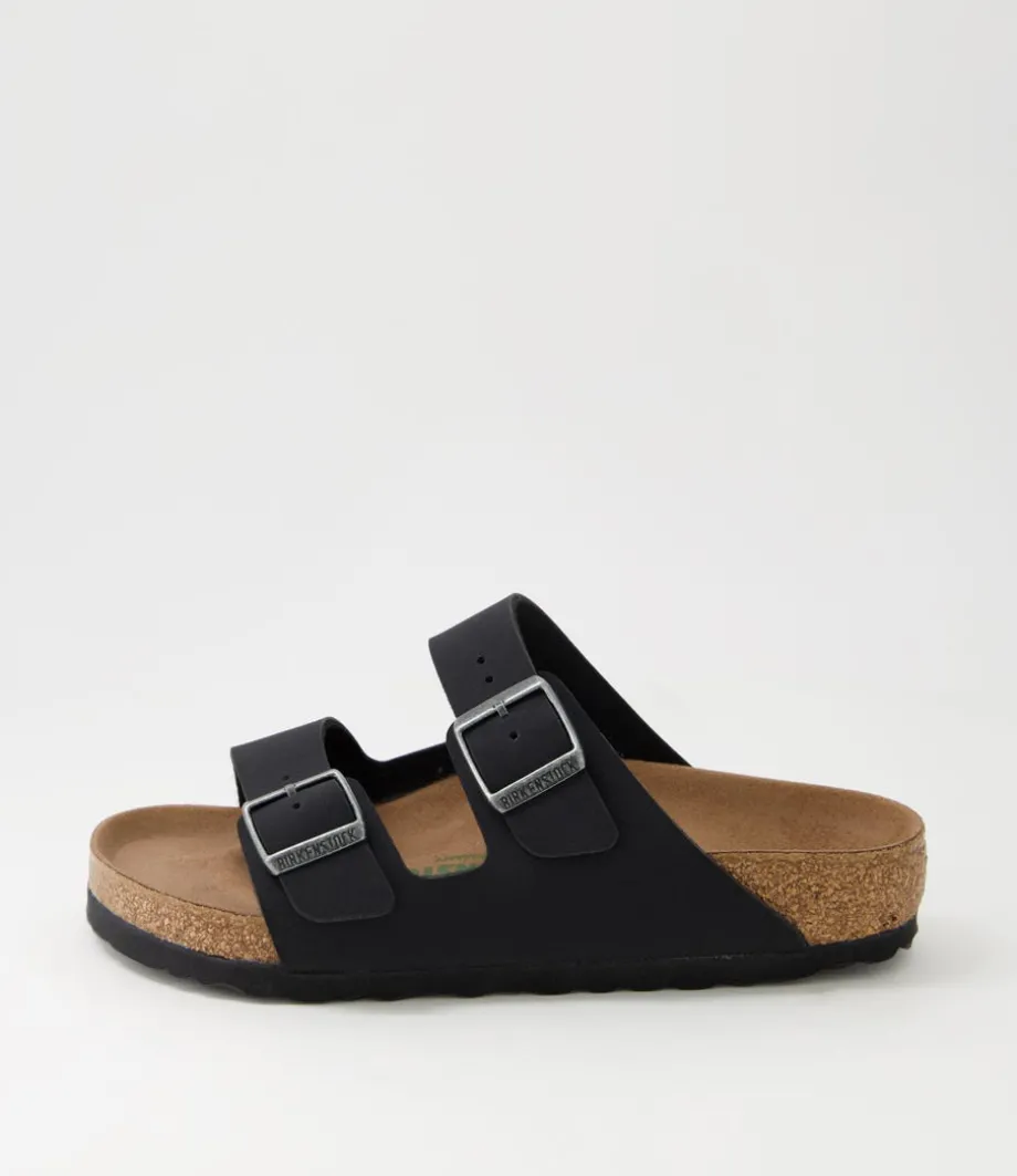 Arizona Vegan W Black Birkibuc Slides<BIRKENSTOCK Clearance