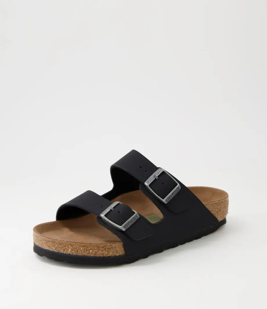 Arizona Vegan W Black Birkibuc Slides<BIRKENSTOCK Clearance