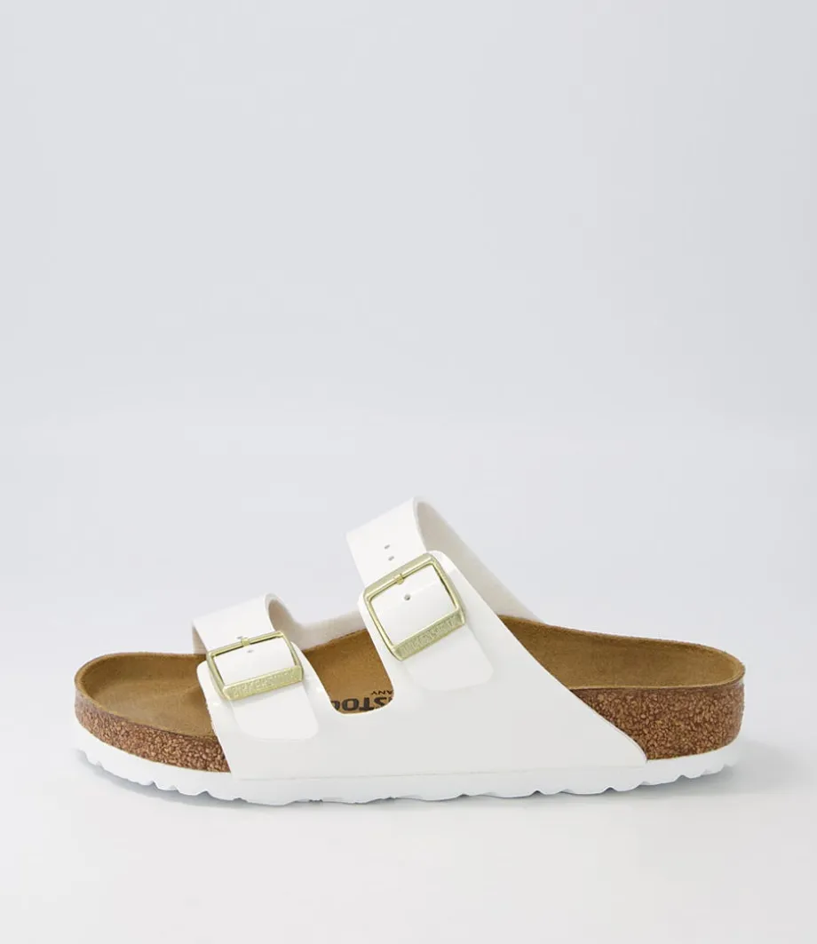 Arizona White Birkoflor Patent Slides<BIRKENSTOCK Best Sale