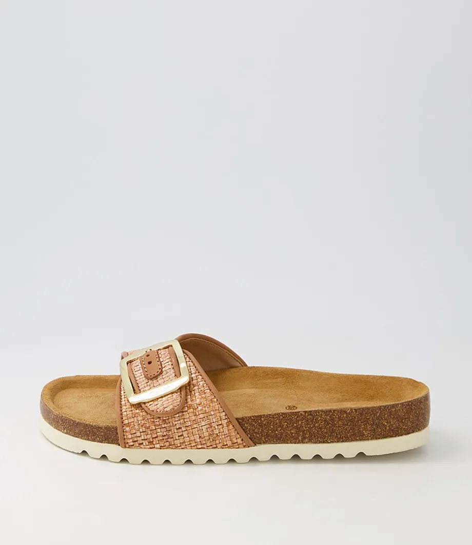Arnell Peach Raffia Slides<GABOR Best