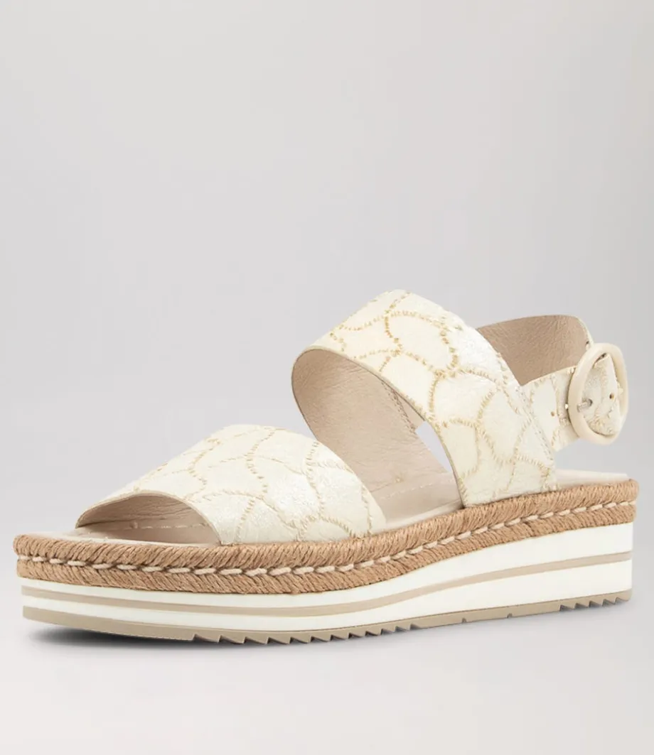 Atha White Frill Leather Espadrilles<DJANGO & JULIETTE Best Sale