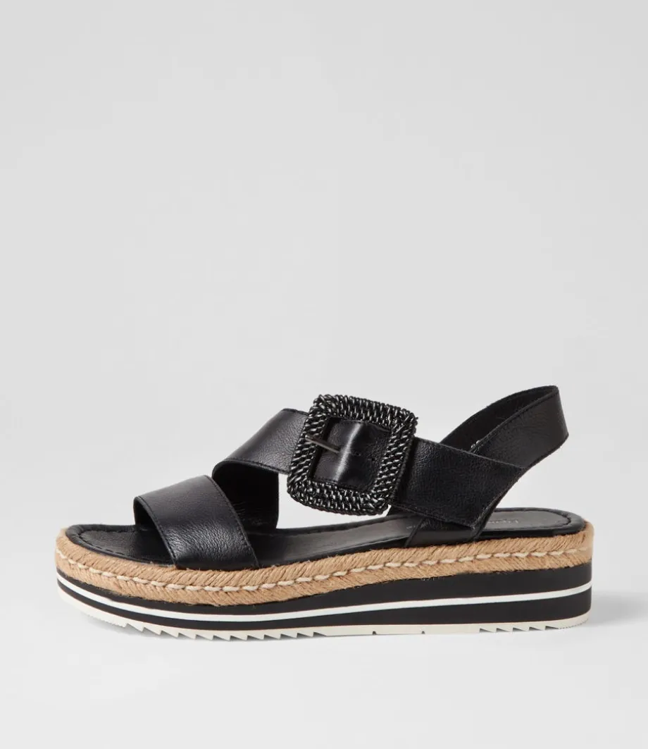 Atory Black Leather Espadrilles<DJANGO & JULIETTE Cheap