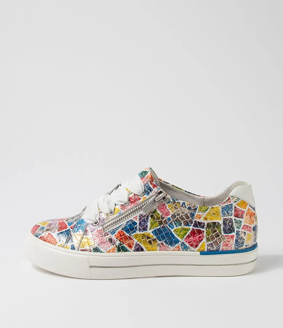 Audry W Bright Metallic Multi Leather Sneakers<ZIERA Online